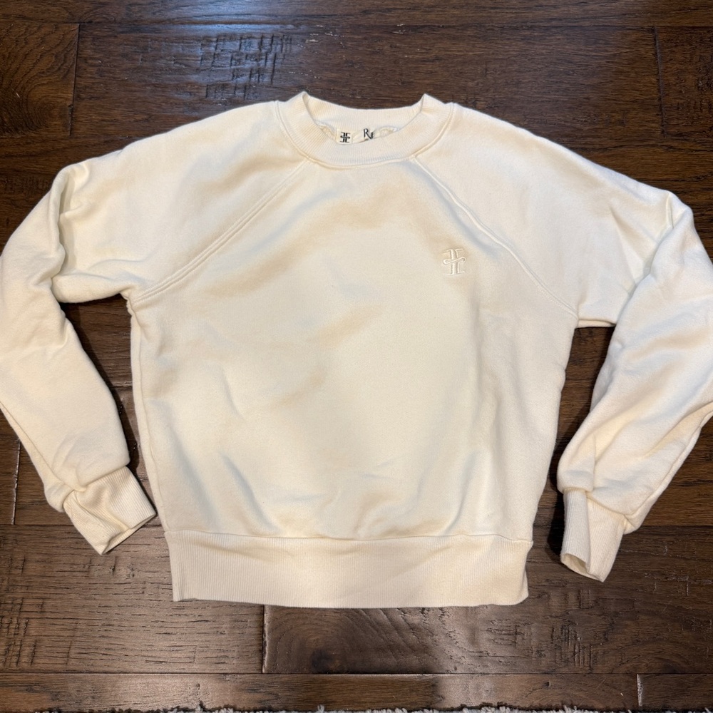 Eterne Shrunken Raglan Sweatshirt - Cream - Sz XS - Like New